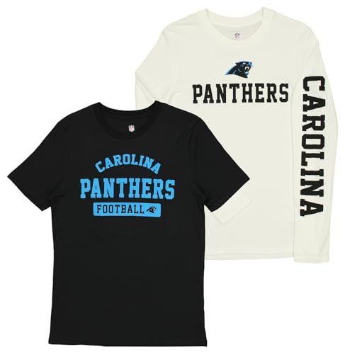 Outerstuff NFL Carolina Panthers Boys Youth 3-in-1 Long and Short Sleeve T-Shirt Combo, Medium (10-12)