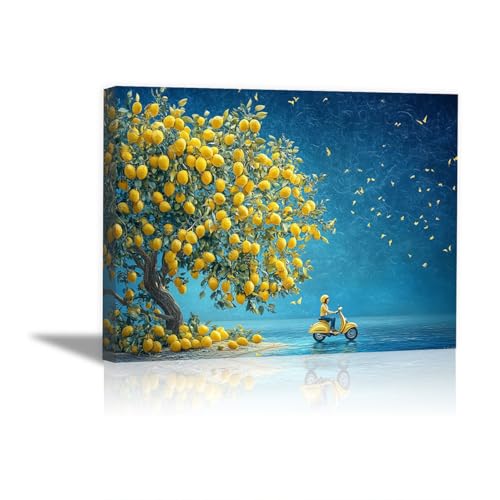 Impression sur toile citronnier grand format pour illuminer une pièce sombre 70x100