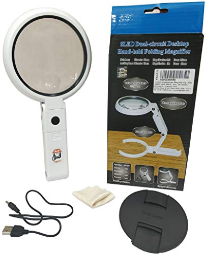 PagKis 8 LED Dual-Circuit Hand-Held Cum Desktop Folding Magnifying Glass Lens (3.5X / 10X 90mm / 20mm Lens, Dual-Mode) PagKis 8 LED Dual-Circuit Hand-Held Cum Desktop Folding Magnifying Glass Lens (3.5X / 10X 90mm / 20mm Lens, Dual-Mode)