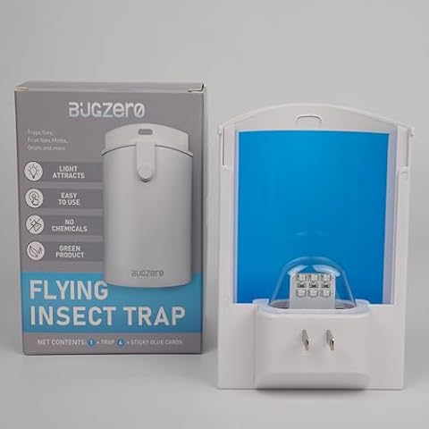 Flying Insect Fly Trap (1 Device + Refill) Featuring Blue and UV Light to Attract Flying Insects Cover