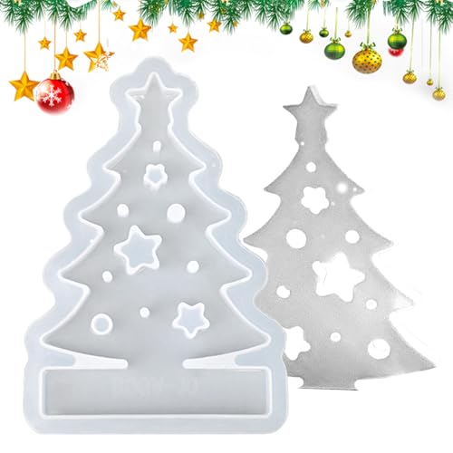 Moule en Silicone Noël – Moules Porte-Bougies Flocon & Sapin | Moules de Coulée Résine pour Bougeoirs, Bricolage, Bijoux, Chocolat | Moule de Fête – Décorations de Noël