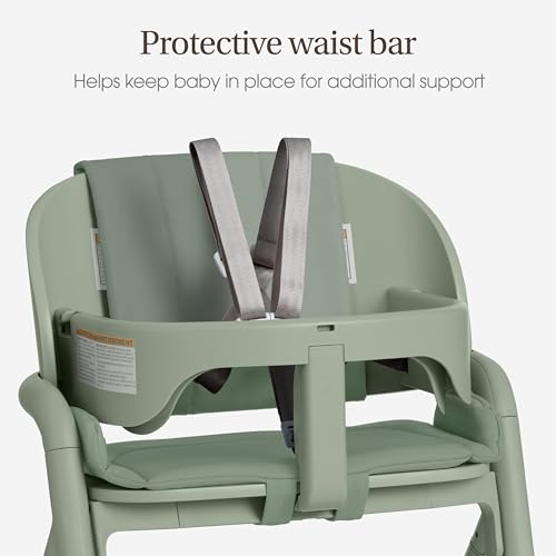 Image of Evolur Step and Savor Baby High Chair, Converts to Adult Stool, 5 Position Adjustable Height and Footrest Positions Portable High Chair, Removable Tray, Easy to Clean and Removable Cushion