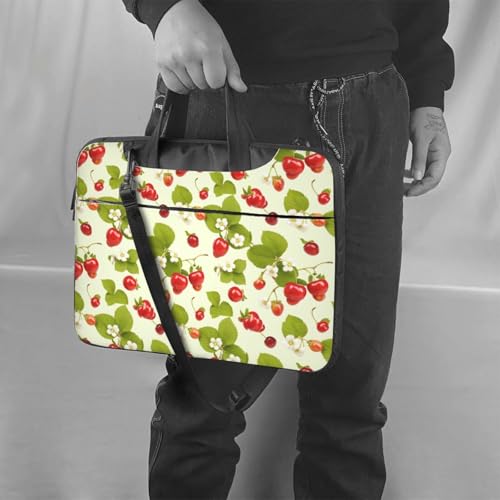 Bolso delgado para laptop con correa patrón fresa miniatura 7