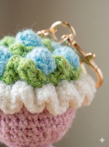 Image of Handmade Crochet Flower Keychain for Bags Keys Purse Backpack Cute Aesthetic Yarn Keyring Bag Charm Handmade Soft Thread Flower Keychain for Girls Women Kids Gifting and Daily Use