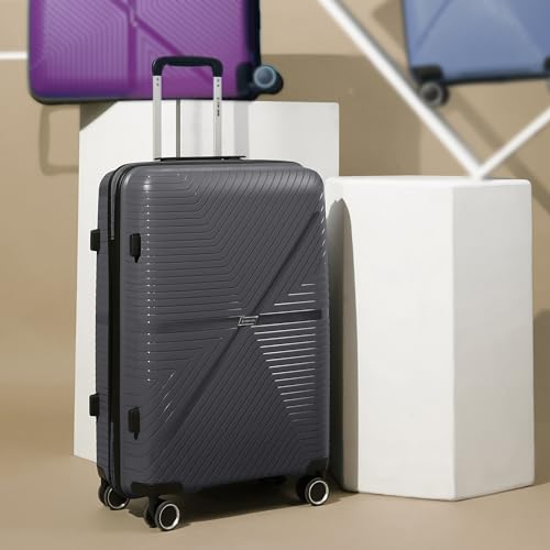 Image of Stony Brook Nasher Miles Axis 75 Cm 28 Inch Polypropylene Hard-Sided 4 Wheels Spinner Check-in Luggage Trolley Bag (Dark Grey)