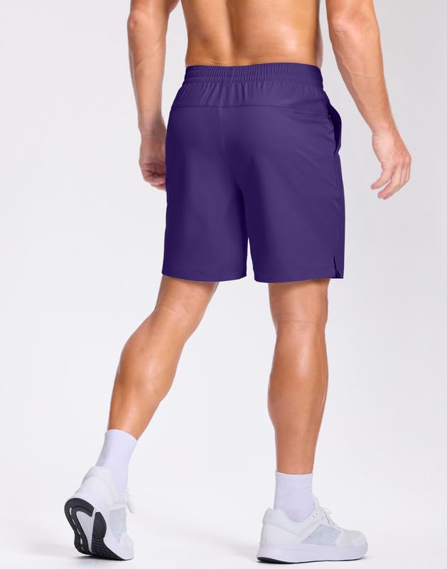 Image of GGJ Men's Lightweight Athletic Shorts with 2 Zipper Pockets 7 inch /9 inch /5 inch Gym Workout Running Quick Dry Tennis Shorts for Men