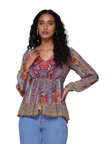 Image of Aarke Ritu Kumar Purple Floral Kurti