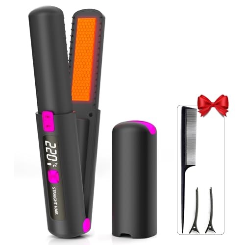 Piastra per Capelli Senza Fili,Piastra e Arricciacapelli Portatile 2 in 1,Mini Piastra Capelli Ricaricabile USB,Temperatura Regolabile 160℃-220℃,4500mAh Batteria,Piastra da Viaggio Capelli (Grigio)