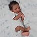 Zero Pam 18 Inch 45 CM Reborn Baby Dolls Realistic Black Boy with Rooted Hair, Lifelike Soft Vinyl Full Body Silicone African American Newborn Sleeping Toddler Boys with Biracial Skin