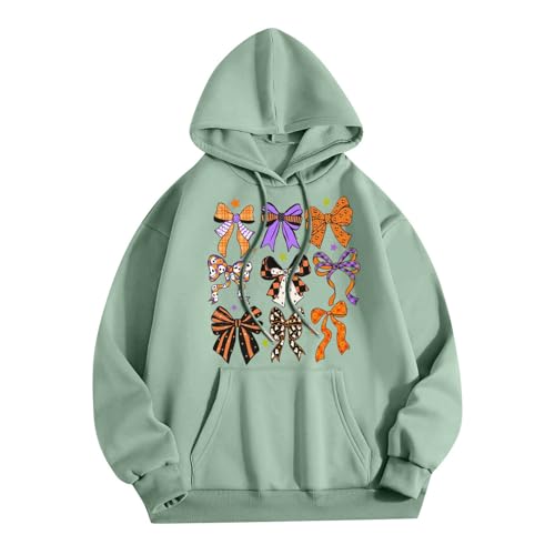 Halloween Hoodies for Women 2025 Fall Fashion Long Sleeve Cute Ghost Graphic Lightweight Hoodie with Pockets