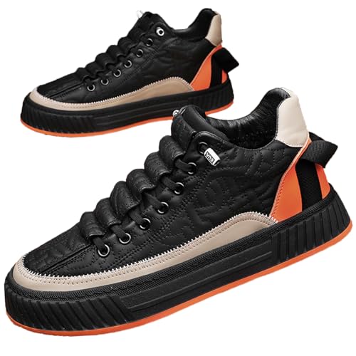 Men's Comfort Orthopedic Platform Sneakers Casual Leather Handmade Slip on Walking Tennis Comfortable Wide Width Shoes with Cushioning-Performance