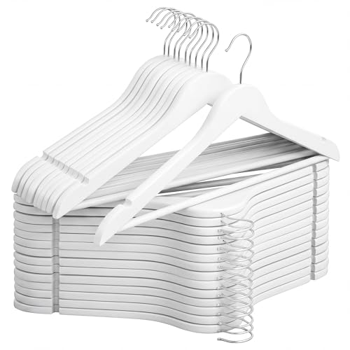 Image of StorageWorks Wooden Coat Hangers, 30 Pack Wood Clothes Hanger for Closet