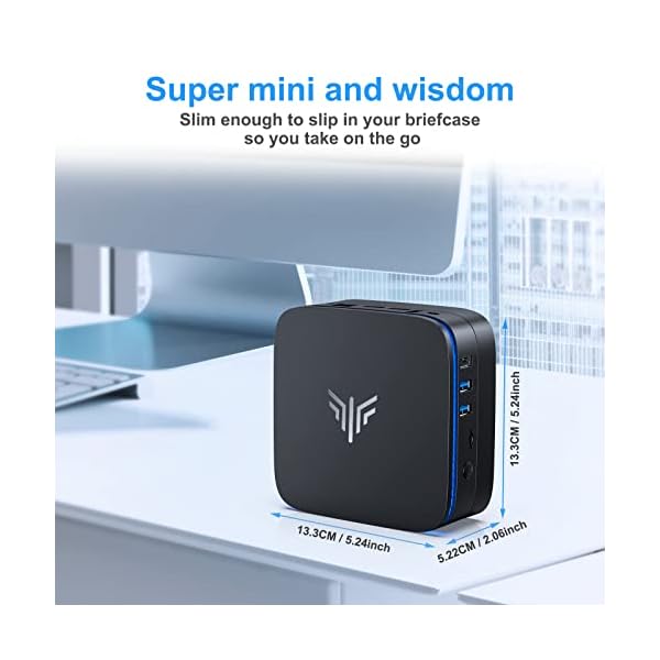 NiPoGi Mini-PC, 4 GB RAM + 64 GB ROM, Celeron J3455, Windows 10 Pro, Unterstützung mSATA/2,5 Zoll SSD/HDD, 4K, Dual Band… – Bild 4