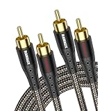 RAWAUX RCA ケーブル 1M RCAオーディオケーブル 24k金メッキ 2RCA to 2RCA(赤/白) ステレオ 音声ケーブル オス-オス 変換 HiFi音質 スピーカー、アンプ、ホームシネマ、テレビ、HiFiシステム用
