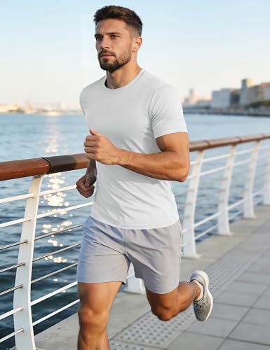 Image of MAGCOMSEN Men's Short Sleeve T-Shirt Quick Dry UPF 50+ Athletic Running Workout Fishing Top Tee Performance Shirts