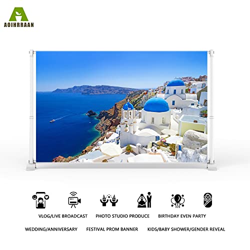 Aoihrraan 3,5x2,5m Greece Island Backdrop Santorini Oia Village White Architecture Aegean Seascape Nature Landscape Photography Background Wedding Shower Lover Travel Adult Portrait Photo Studio Props - Image 2