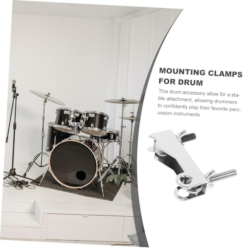Vaguelly Jazz Drum Cowbell Mount Clamp Soporte para Instrumento de Percusión para Kits de Batería Construcción Resistente Instalación Fácil para Músicos y Aficionados miniatura 3