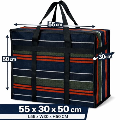 Image of Multipurpose Extra Large Heavy Duty Storage Organizer Bag | Reusable Foldable Canvas Shopper Tote with Strong Handles | Durable Eco-Friendly Carry Bag, (Rust Orange Color) Pack Of 1
