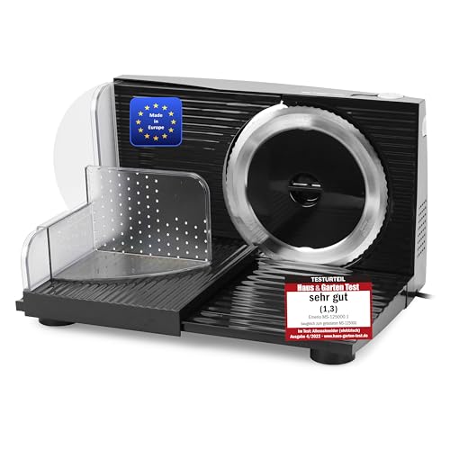 Emerio MS 125000.1   Cortador de acero inoxidable (ajustable 0 17 mm, sin BPA, plegable, con interruptor de seguridad, Eco 100 W, MS 125000.1), color negro