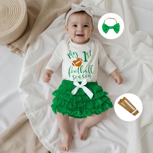 Hekkomird Baby Girl Cute Letter Long Sleeve Romper Layered Mesh Ruffled Skirt Bow Headband Leg Warmers Infant Fall Outfit4