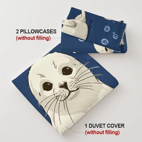 Drap housse phoque 3D imprimé microfibre lavable grande profondeur - 8