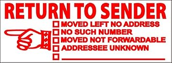 Return to Sender - Extra Large JYP 4915-R02 Self Inking Rubber Stamp Red Ink