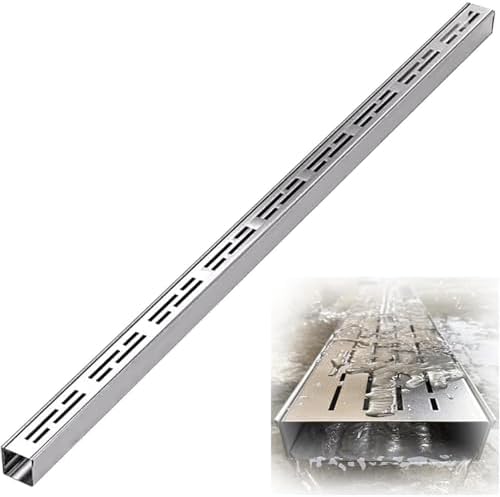 Slim Floor Trench Drains for Driveways & Yards – 3.5x5cm Guttering Pipe & Sewer Cover System for Efficient Pool Deck & Underground Drainage Solutions