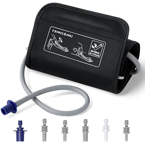 9-17 Inches Blood Pressure Replacement Cuff, Wide-Range BP Cuff Fits Medium to Large Upper Arms, 6 Sizes of Connectors Universally Compatible with Omron or Other Brand Monitors (Cuff Included Only) Cover