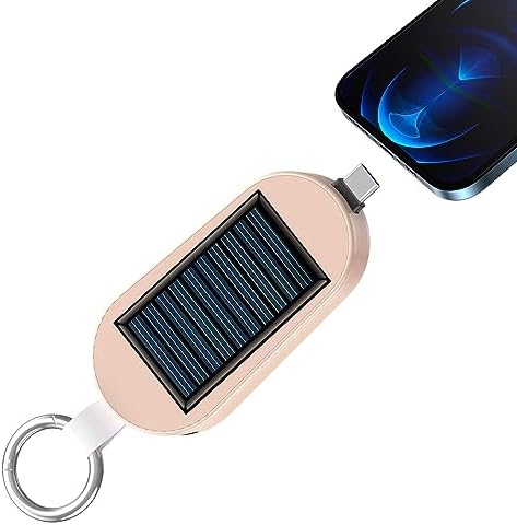 Chargeur solaire portable - Porte-clés - Chargeur portable de type C - Chargeur solaire - Chargeur solaire - Batterie de voyage de 3000 mAh pour charger sans fil des montres et des téléphones