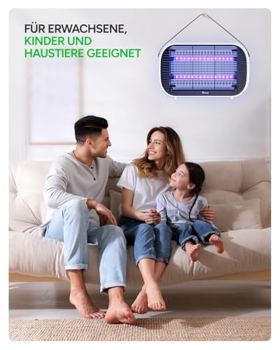 Buzbug LED Insektenvernichter elektrisch Innen, Mückenlampe mit langlebiger LED bis 50.000 Std., Dual-Band Anziehung, Fliegenfalle elektrisch, Insektenlampe, MA015B 4