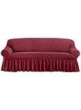 Carol Wright Gifts Furniture Cover for Chair Sofa Couch and Loveseat - Great Furniture Protector Slipcover, Color Burgundy, Size Sofa (102' L x 82' W), Burgundy, Size Sofa (102' L x 82' W)