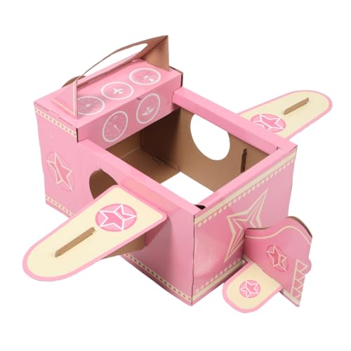 FELTECHELECTR Boys and Girls's Dress-up Airplane Costume Rotating Fan Cardboard Toy Airplane for Boys Interactive Making Set