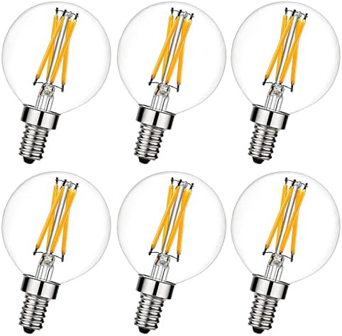 Arberlic Dimmable E12 LED Bulb 4W Equal E12 Candelabra Bulb 40 Watt Warm White 2700K E12 Bulb AC120V 400lm G16.5 Light Bulb led for Rustic Chandeliers,Ceiling Fan,Vanity,Wall sconces Pack of 6