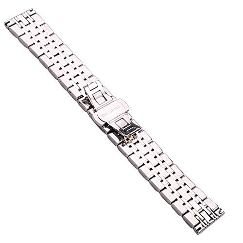 Correa de Reloj de Acero Inoxidable para Hombre, 18mm, 20mm, 22mm, Correa de Reloj Plateada Pulida, Accesorios de Repuesto de Lujo para Reloj de Metal