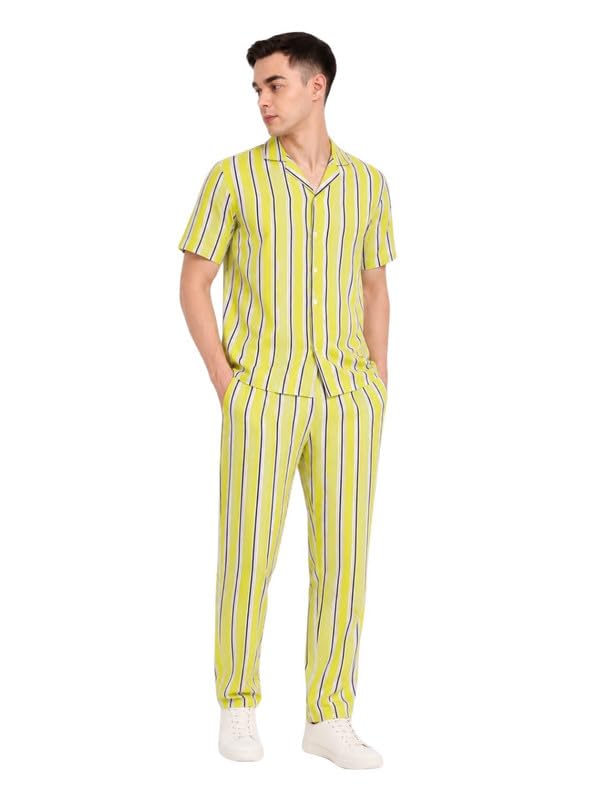 Co Ord Set for Men | Trendy Night Dress for Boys | Shirt & Pants Combo for Lounge | Stylish Summer and Travel Wear | Men's Matching Two-Piece for Vacation-image-15