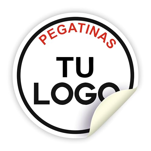 100 pegatinas, etiquetas personalizadas - PERSONALIZA AQUÍ - Etiquetas de empresa - Logotipo de empresa - Subir logo, imagen, foto - Adhesivo tienda, oficin (6 cm)