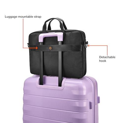Image of Nasher Miles Briefcase & Messenger Bag | Lightweight PU & Polyester with Adjustable Strap, Fits Laptop | Ideal for Office & Travel | for Men & Women