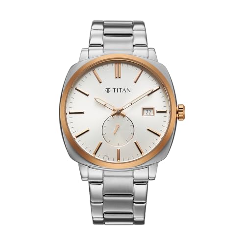 Image of Titan Classique Suave 2.0 Analog with Silver Dial Silver Stainless Steel Strap Watch for Men - 90189KM04