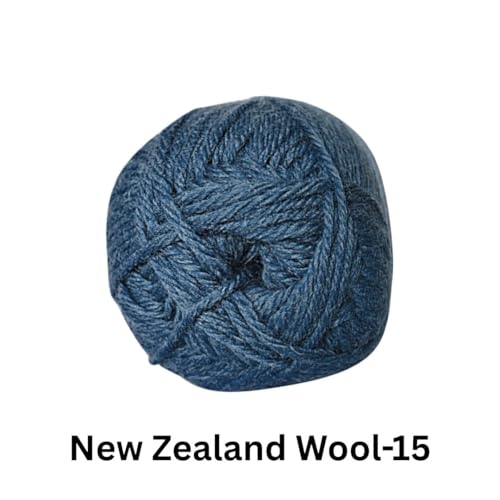 Image of VCR Prussion Blue Chunky Wool Yarn, 100 Grams, Hank, 196 Meters, 100% New Zealand Wool Knitting Yarn, Soft Crosia Thread Suitable for Baby Blankets & Booties Pack of 1