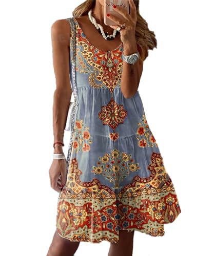 Yeenily Damen Sommerkleider Ärmellos Leichte Lässige Freizeitkleid...