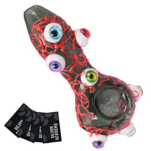 SUNNEKO Glaspfeifenlöffel Dicke kleine handgemachte Glaspfeife Hitzebeständig Geruchsneutral Taschenpassform Schöne Farbe Geschenk für Vater Ehemann Ihn und Sammler Enthusiast Cover