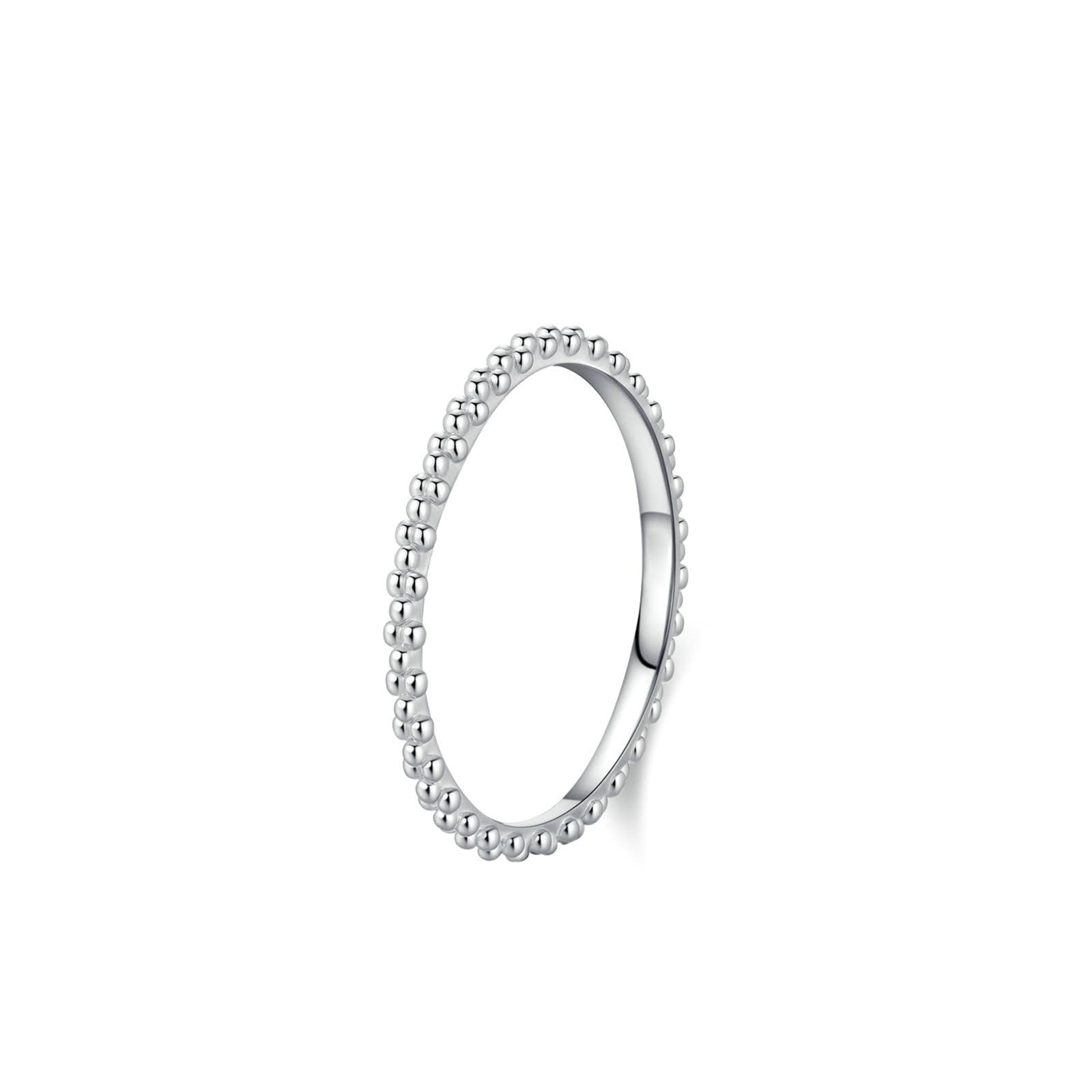 KnSam Anillo de boda de oro blanco Au 375/585/750, anillo apilable de puntos, alianzas de boda de oro blanco de 9 K/14 K/18 K, talla 47-65