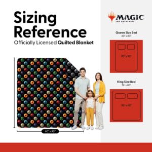 Image of Northwest Magic The Gathering Magic Icons Full /Queen Quilted Blanket, Comfy Throw, Adults Boys Girls, Soft Lightweight Bedding for Bed, or Couch, 90 x 90 inches