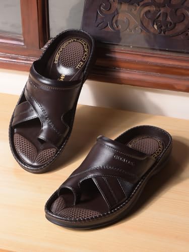 Image of Liberty Healers Black & Brown Ethnic Thong Slippers for Men