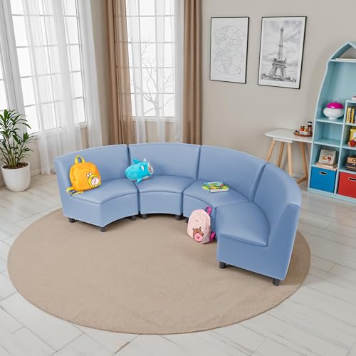 Image of FDP Kid Comfort Collective Modular Wedge Chairs, 4-Pack - Powder Blue