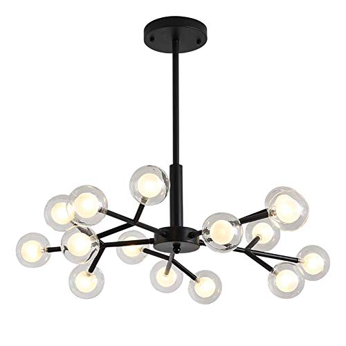 Luminaire suspendu en fer industriel doré à 25 lumières pour salon