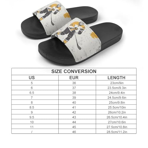 Hockey Players PVC Slippers Sandals for Women Men Open Toe Soft Cushioned Non-Slip Sandal for Indoor Outdoor2