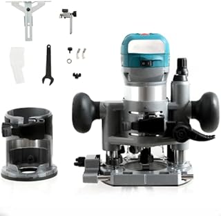 TANGZON 710W Electric Wood Trim Router, Palm Router Tool Set with Fixed & Plunge Bases, 1/4" and 3/8" Collets, 13000-33000r/min Variable-Speed Woodworking Power Tool Trimming Machine