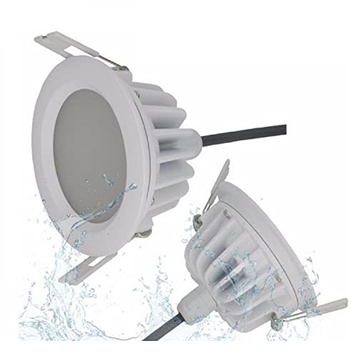 Lote de 10 focos LED 2,5 pulgadas, CA 85-265/12 V/24 V/220 V/110 V, RGBW, 6 W/7 W/9 W, sin parpadeo, regulables, IP65, impermeables, for exteriores(RGB (Red Green Blue),7w 12-24v)