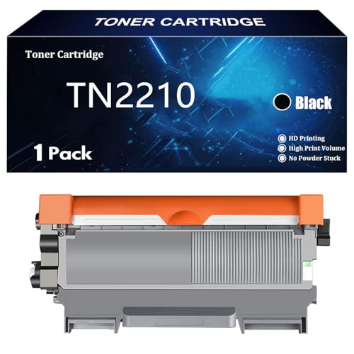 TN 2210 TN2210 Cartucho de Tóner Compatible para Brother HL 2240 2240D 2270DW FAX 2940 2845 2840 DCP 7055 7060D 7065DN 7070DW MFC 7860DW 7360N 7460DN Impresoras,Black 1 Pack